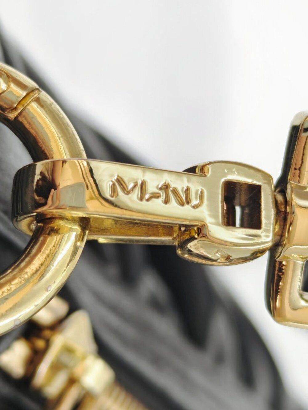 MANU Atelier Black Ruched Leather Shoulder Bag Gold Hardware - Picture 11 of 13